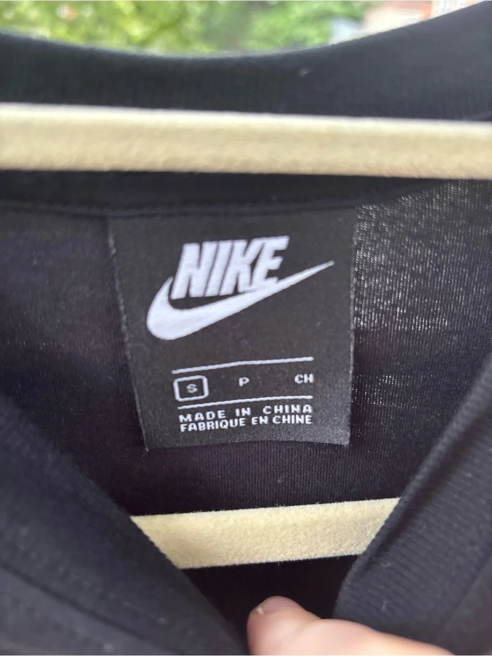 Nike Black Tee with White Swoosh Logo